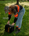 VINTAGE METAL COOLER IN BLACK WITH TIGERCAT LOGO