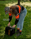 VINTAGE METAL COOLER IN BLACK WITH TIGERCAT LOGO