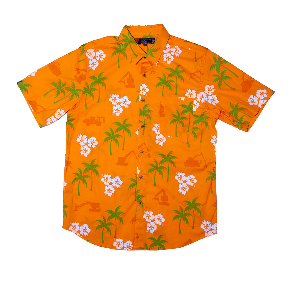 Turtle Orange Hi Vis Hawaiian Shirt - Nouvette